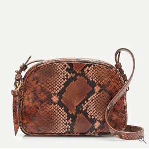 J. Crew Brown Snake Print Crossbody Bag NWT